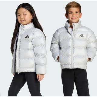 Synthetic Down Glam jakke til børn - Silver Metallic / Black Reflective - 116