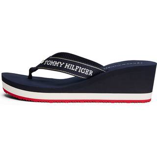 Enamel Flag Wedge Flip-Flops