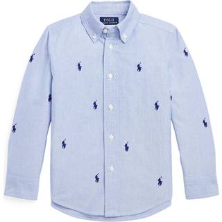 Polo Ralph Lauren Kids Logo embroidered cotton Oxford shirt - blue - Y 6-7