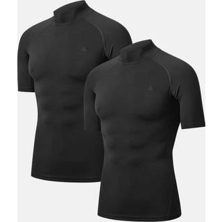 MEN'S SHORT SLEEVE COMPRESSION SHIRT - Black / 2XL / 2-Pack