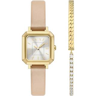 Armani Exchange AX7172SET Blush Leather Strap Watch And Bracelet Gift Set - W65518