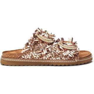 Moda in Pelle Moda in Pelle Metallisk Olisia Glitz Buckle Weave Leather Footbed Sandaler