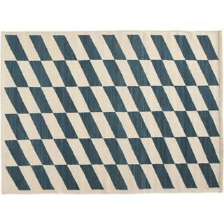 HAY Shift Kelim Rug Blue 140 x 200