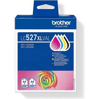 4-Pak B/C/M/Y patroner - Brother - LC527XL - 1x3.000 + 3x2.000 sider