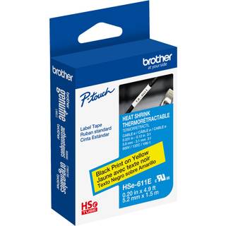 Brother HSe-611E Varmekrymperørtape  (0,52 cm x 1,5 m) 1kassette(r)