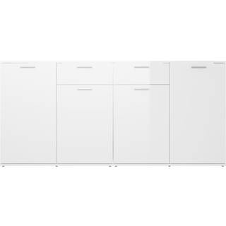 Skænk 160X36X75 Cm Konstrueret Træ - 160 cm / Hvid højglans