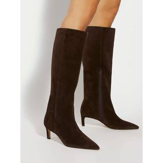 Dune London Dune London Brown Smoothly Kitten Heel Point Knee Boots