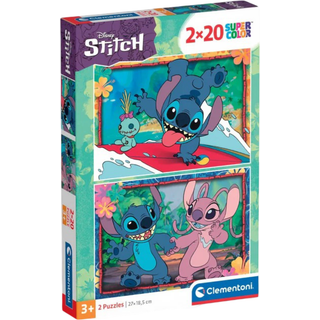 Clementoni Disney Stitch puslespil 2x20 brikker
