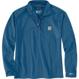 Carhartt Mock Neck Half-Zip T-Shirt Longsleeve Herrer størrelse S farve blå