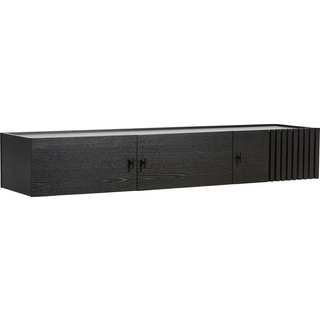Woud Array Sidebord Lavt / Væg 150 Cm Sortmalet Egetræ - Skænke og sideboards Egefinér Black Painted Oak - 120422