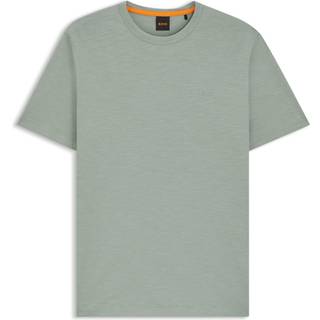 Regular fit T-shirt i bomuld med slub-effekt og logodetalje