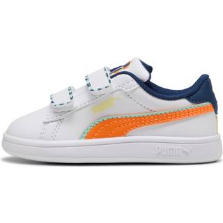 PUMA Smash 3.0 Playdate Sneakers Toddlers, Shoes, White/Orange Glo, 25
