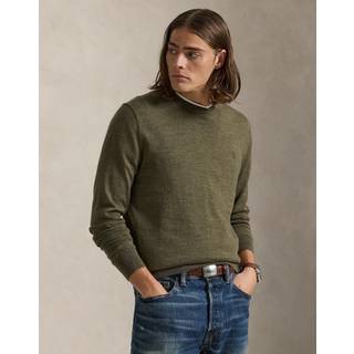 Polo Ralph Lauren Merino Crew Neck Pullover Cargo Olive Heather