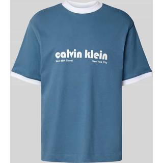 Logo Graphic Relaxed Ringer T-Shirt - Blue - XXL