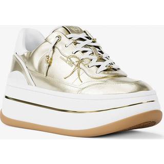 MK Hayes Embellished Metallic Leather Platform Trainers - Gold - Michael Kors - EU 36