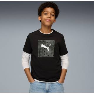 PUMA Graphic Box Tee Youth, Clothing, Black, 7-8Y