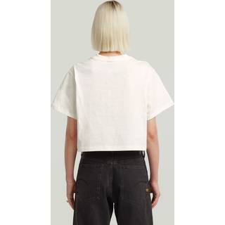 Felt Logo Boxy T-Shirt - White - Women