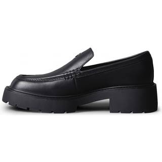 Leather Platform Loafers - Black - 36