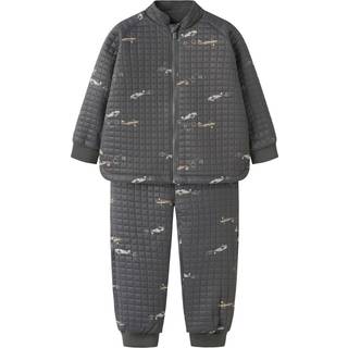 NAME IT Quilt Sæt Moon Grey Pinstripe