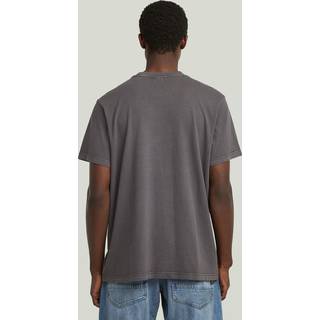 Overdyed Center Chest Loose T-Shirt - Black - Men