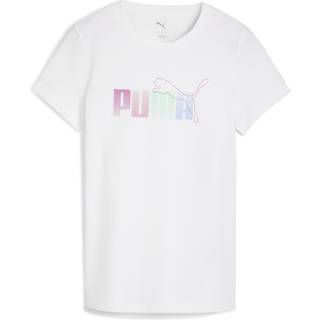 PUMA Graphic Stacked Tee Women, Clothing, White, XS