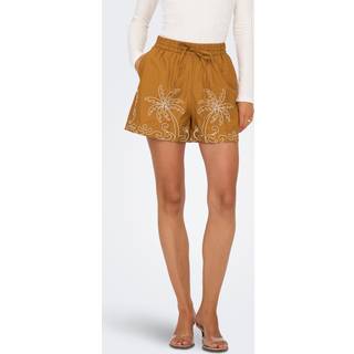 JDY - Jdyeliza Embroidery Shorts - 4952722 Golden Brown Palm Embroidery