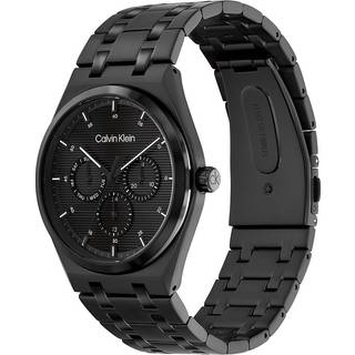 Black Plated Steel Multifunction Watch - Black - One Size