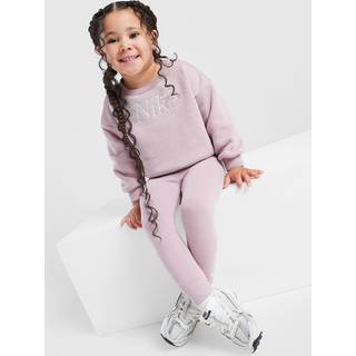 Nike Girls' Embroidered Shine Crew Tracksuit Infant, Pink - 18-24M