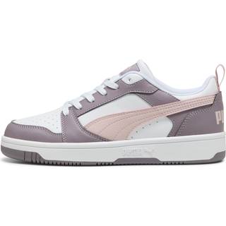 PUMA Rebound V6 Low Sneakers, Shoes, White/Mauve Mist/Plum Jam, 41
