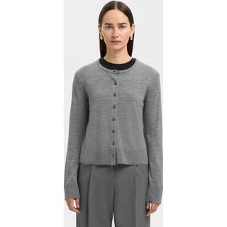 Thea Merino Cardigan, Medium Grey Melange, XL
