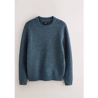 Next Blue Regular Fit Textured Crew Neck Knitted Jumper