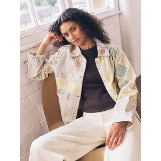 Next Ecru White Embroidered Cotton Jacket