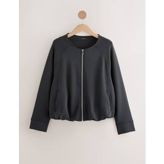 Next Black Slinky Soft Touch Zip Through Bubble Hem Harrington Jacket