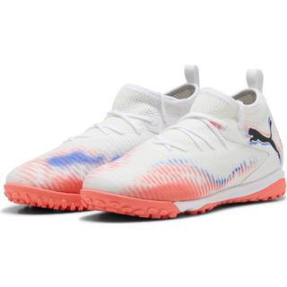 PUMA FUTURE 8 MATCH TT Mid Football Boots Youth, Shoes, White/Black/Glowing Red, 37