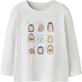 NAME IT Langærmet Bluse Veen Bright White Hedgehogs