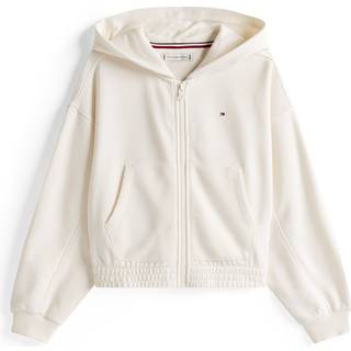 Textured Logo Relaxed Zip-Thru Hoody