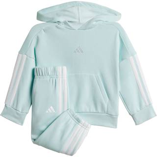 adidas Kid's 3-Stripes Fleece Hoody Jogger Sweat& træningsjakke Børn størrelse 86 farve grøn