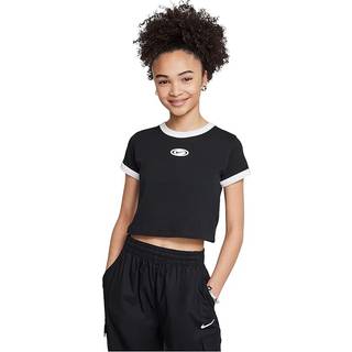 Nike Sportswear Cropped-T-shirt til større børn (piger) - sort - M