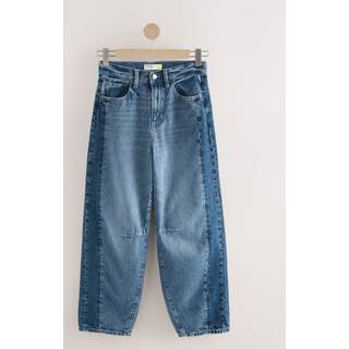 Next Contrast Side Panel Blue Horseshoe Barrel Jeans