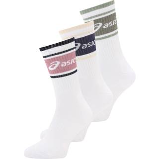 Asics 3 Pack Asics Logo Crew Sock Monument Blue/indigo Fog/rubble Red, II (39-42)
