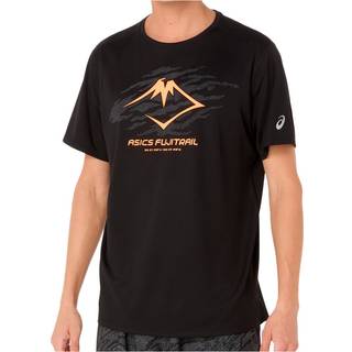 ASICS Fujitrail Logo Running Shirt Men - Black, Size M - black