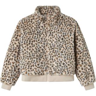 NAME IT Fake Fur Jakke Mila Oxford Tan Leo