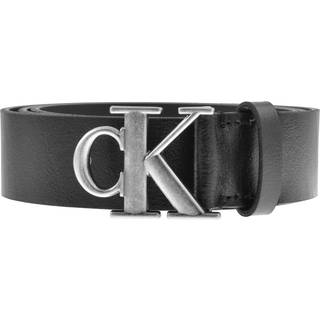 Full Grain Leather Logo Belt - Black - 110 cm