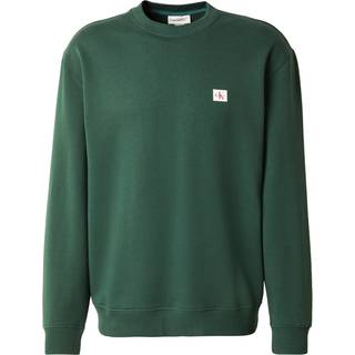 Cotton Terry Badge Sweatshirt - Green - XXL