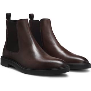 BOSS BLACK Calev Leather Chelsea Boot Dark Brown