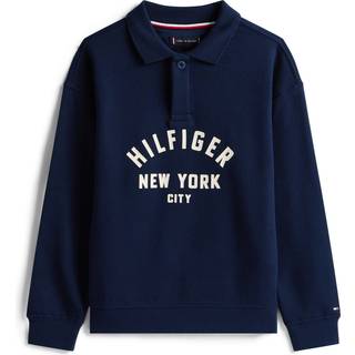Tommy Hilfiger Tommy Hilfiger Blue Curved Graphic Polo Collar Sweatshirt