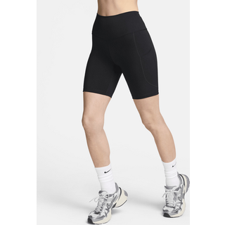 Højtaljede (20 cm) Nike One-cykelshorts med lommer til kvinder - sort - XL Tall
