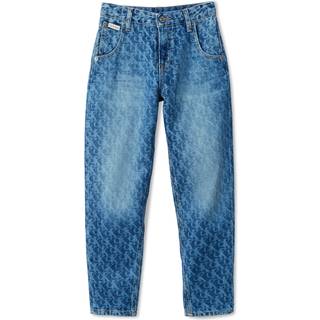 Barrel Leg Logo Jeans - Denim - 6
