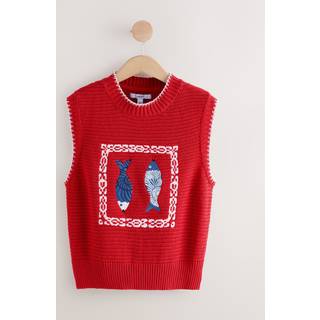 Next Fiskegrafik Strikket Tanktop med Bomuld