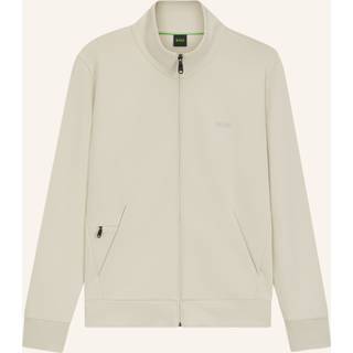 Sweatshirt i bomuld med stræk, lynlås og logoprint